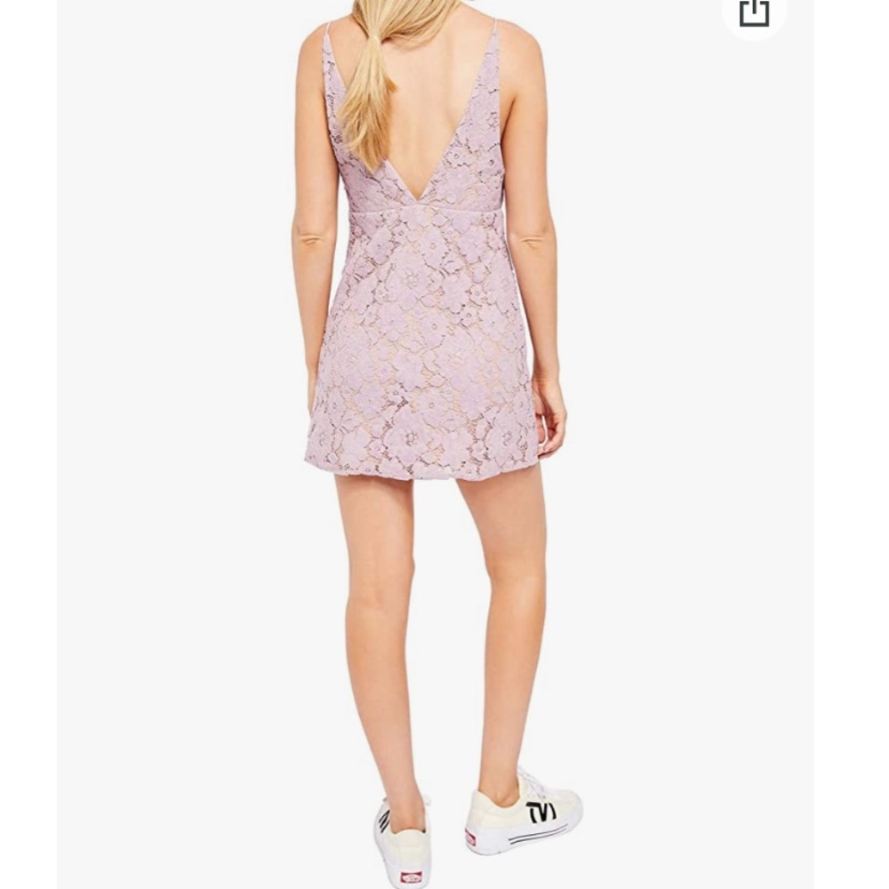 Free People Love Lace Mini Dress  in Wisteria - Picture 8 of 10